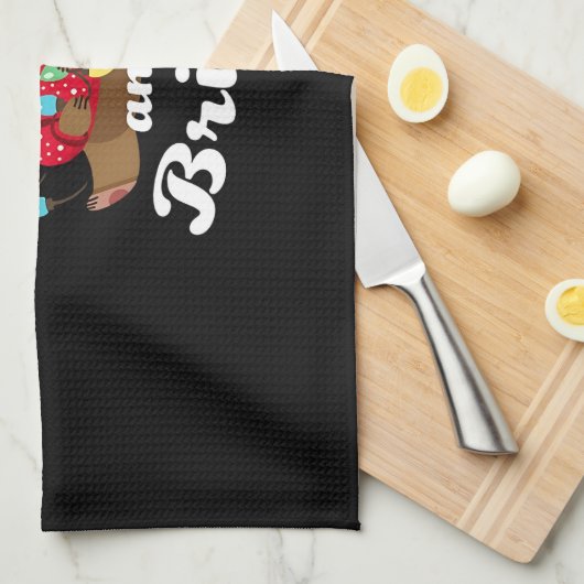 Gemütliche und helle Faultier-Weihnachtslichter (2 Geschirrtuch (Viertel Falte)