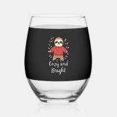 Gemütliche und helle Faultier-Weihnachtslichter (3 Weinglas Ohne Stiel (Vorderseite)