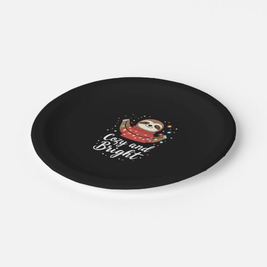 Gemütliche und helle, helle Weihnachtsleuchten (4) Pappteller (Schrägansicht)