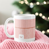 Gemütliche und warme Rosa Sweater Sleeve Monogram Kaffeetasse