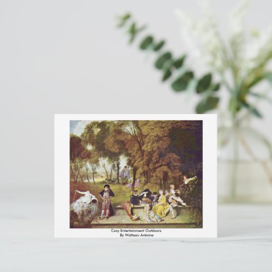 Gemütliche Unterhaltung im Freien bei Watteau Anto Postkarte (Stehend Vorderseite)