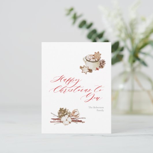 Gemütliche Urlaubswünsche Postkarte (Stehend Vorderseite)