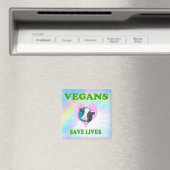 Gemütliche Vegetarier / Veganer Rettete Leben Magnet (In Situ (Geschirrspüler))
