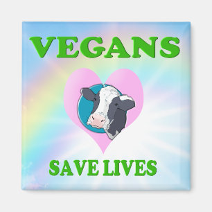 Gemütliche Vegetarier / Veganer Rettete Leben Magnet