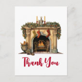 Gemütliche Viktorianische Feuerstelle Weihnachten Postkarte (Vorderseite)