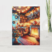 Gemütliche Vintage-Weihnachtsküche Karte (Vorderseite)