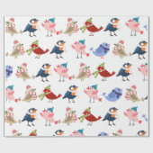 Gemütliche Vögel Geschenkpapier (Flach)