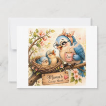 Gemütliche Vogelfamilie