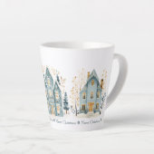 Gemütliche Volkskunst-Feiertagshäuser Latte-Mug Milchtasse (Rechte Ecke)