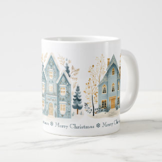 Gemütliche Volkskunst-Feiertagshäuser Spezialtasse Jumbo-Tasse