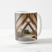 Gemütliche Waldhütte-Kaffeetasse – Modernes Glasha Kaffeetasse (VorderseiteRechts)
