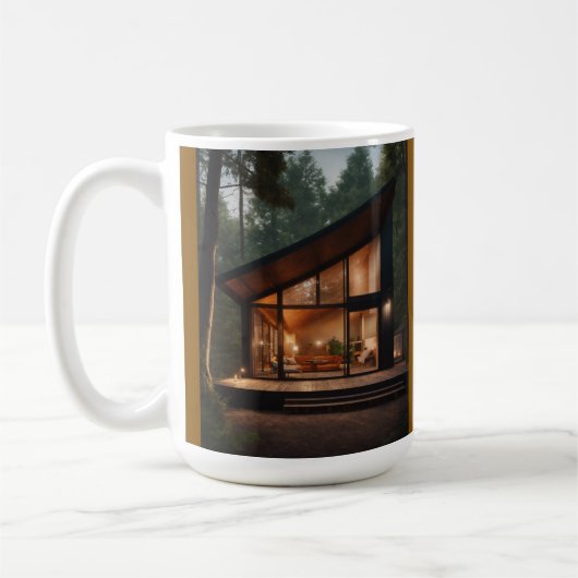Gemütliche Waldhütte-Kaffeetasse – Modernes Glasha Kaffeetasse (Links)