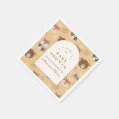 Gemütliche Waldtiere-Baby-Party Serviette (Ecke)