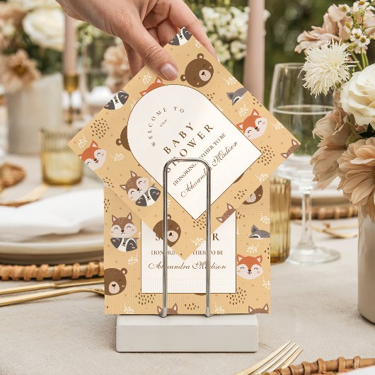 Gemütliche Waldtiere-Baby-Party Serviette