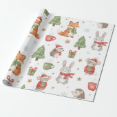 Gemütliche Waldtiere-Festtag-Geschenkverpackung Geschenkpapier (Ungerollt)