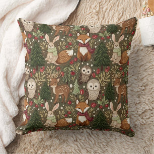 Gemütliche Waldtiere Winter Cottagecore Kissen