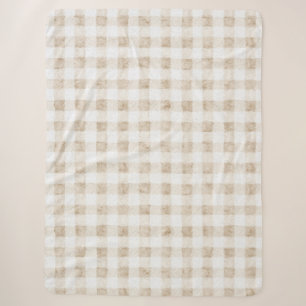 Gemütliche warme cremefarbene beige Streifen Sherpadecke