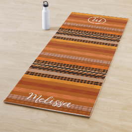 Gemütliche warme Töne Yoga Mat. Individuelle Name Yogamatte