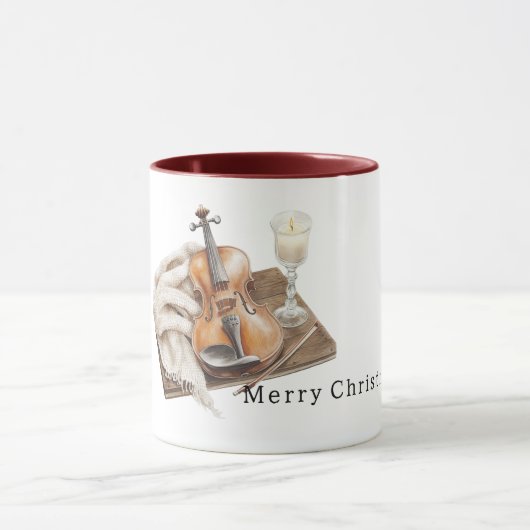Gemütliche warme Weihnachts-Violin-Kerze Tasse (Zentrum)