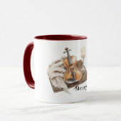 Gemütliche warme Weihnachts-Violin-Kerze Tasse (Vorderseite Links)