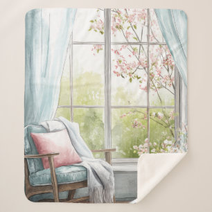 Gemütliche Wasserfarbe-Leseecke-Fenster Frühlingsg Sherpadecke