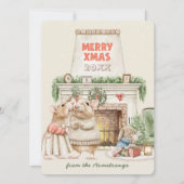 Gemütliche Wasserfarbe-Mäuse vintage Weihnachten (Vorderseite)