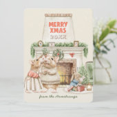 Gemütliche Wasserfarbe-Mäuse vintage Weihnachten (Stehend Vorderseite)