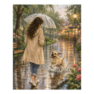 Gemütliche Wasserfarben-Hund-Illustration Fotodruck