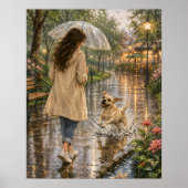 Gemütliche Wasserfarben-Hund-Illustration Poster (Vorne)