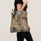 Gemütliche Wasserfarben-Hund-Illustration Tasche (Von Nahem)