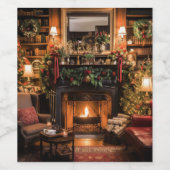 Gemütliche Weihnachten auf Zuhause Weinetikett (Einzelnes Label)