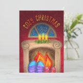 Gemütliche Weihnachten Fuzzy Socken von warmen glä Karte (Stehend Vorderseite)