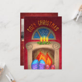 Gemütliche Weihnachten Fuzzy Socken von warmen glä Karte (Vorderseite/Rückseite Beispiel)