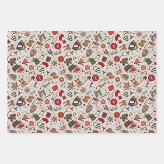 Gemütliche Weihnachten & Gewürze Geschenkpapier Set (Vorderseite)