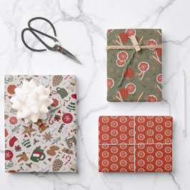 Gemütliche Weihnachten & Gewürze Geschenkpapier Set