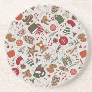 Gemütliche Weihnachten & Gewürze Getränkeuntersetzer