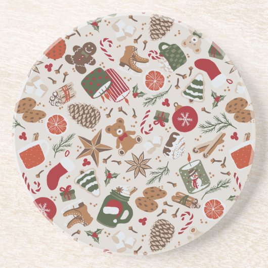 Gemütliche Weihnachten & Gewürze Getränkeuntersetzer (Vorne)