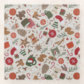 Gemütliche Weihnachten & Gewürze Glasuntersetzer (Vorderseite)