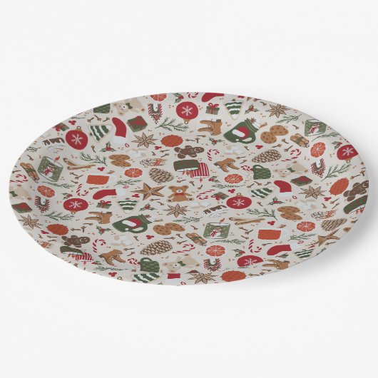 Gemütliche Weihnachten & Gewürze Pappteller (Schrägansicht)