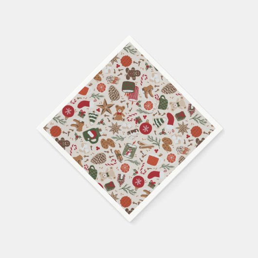 Gemütliche Weihnachten & Gewürze Serviette (Ecke)