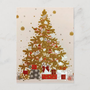 Gemütliche Weihnachten Gold Glänzender Baum Gesche