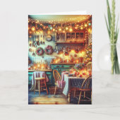 Gemütliche Weihnachten in der festlichen Küche Karte (Vorderseite)