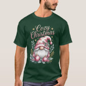 Gemütliche Weihnachten Niedlich Pink Gnome T-Shirt (Vorderseite)