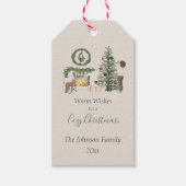 Gemütliche Weihnachten Rustikale Personalisierte W Geschenkanhänger (Vorderseite)