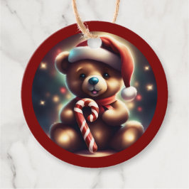 Gemütliche Weihnachten Teddy Polka TWArt Geschenkanhänger