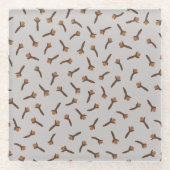 Gemütliche Weihnachten- und Gewürzwolken Glasuntersetzer (Vorderseite)