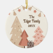 Gemütliche Weihnachten wünscht individualisierbare Keramik Ornament (Vorne)