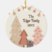 Gemütliche Weihnachten wünscht individualisierbare Keramik Ornament (Hinten)