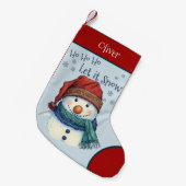 Gemütliche Weihnachten wünscht Snowman Let It Snow Kleiner Weihnachtsstrumpf (Vorderansicht (hängend))