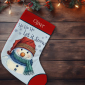 Gemütliche Weihnachten wünscht Snowman Let It Snow Kleiner Weihnachtsstrumpf